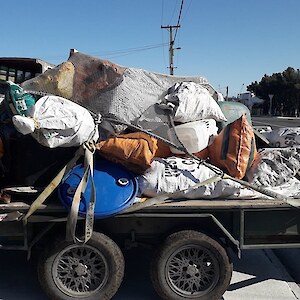 1 of 5 trailers of plastic waste collected